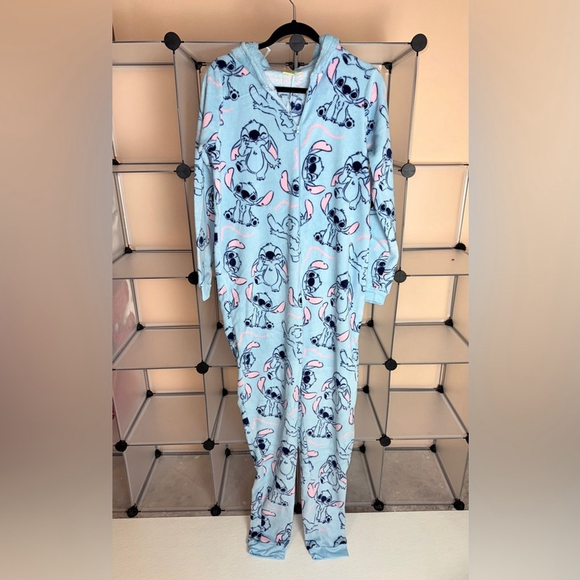 Disney Women's Stitch Light Blue Fleece Pajama Size M NWOT - Picture 3 of 8